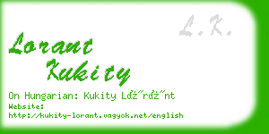 lorant kukity business card